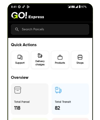 GO! Express Mobile App Screenshot